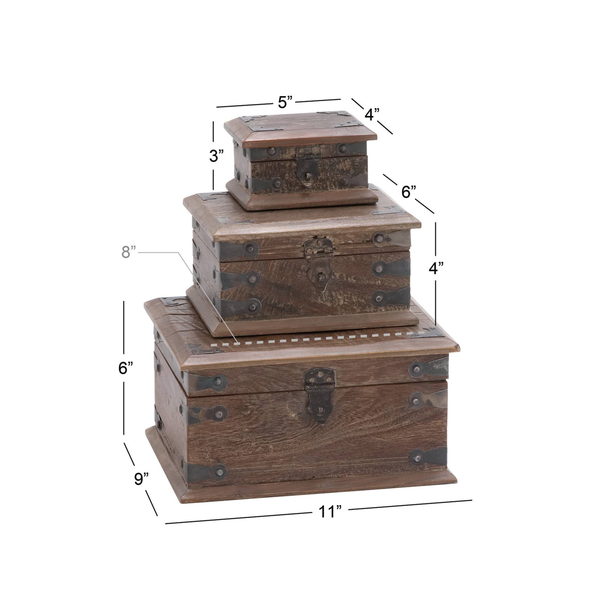 Brown Recycled Wood Rustic Box Set